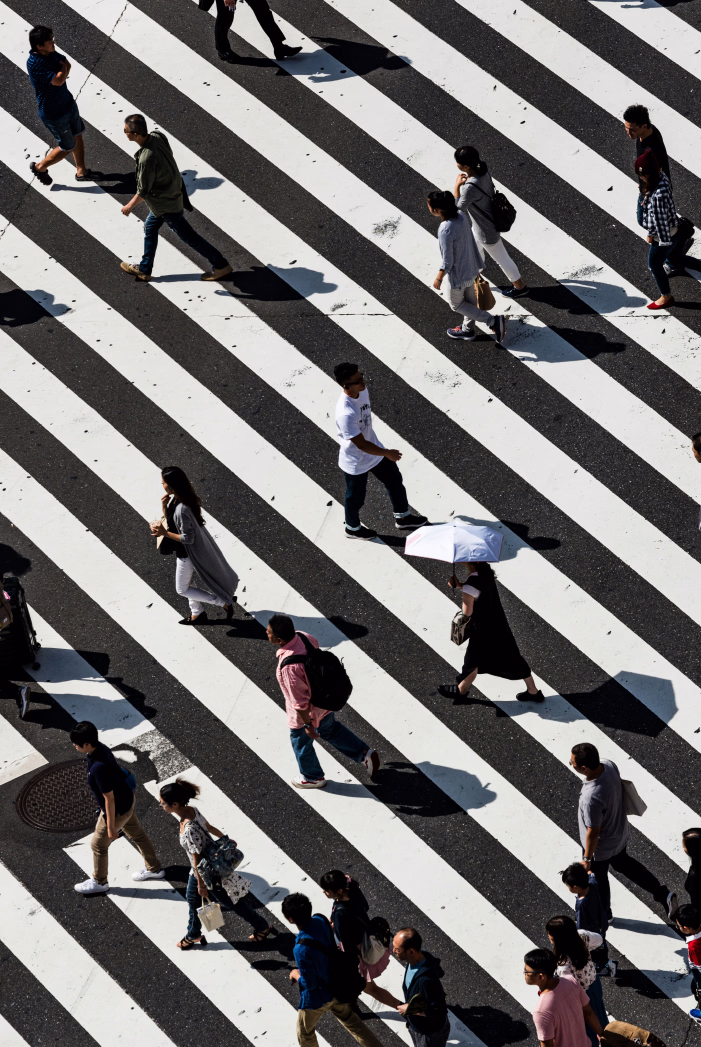 People crossing zebra crossing